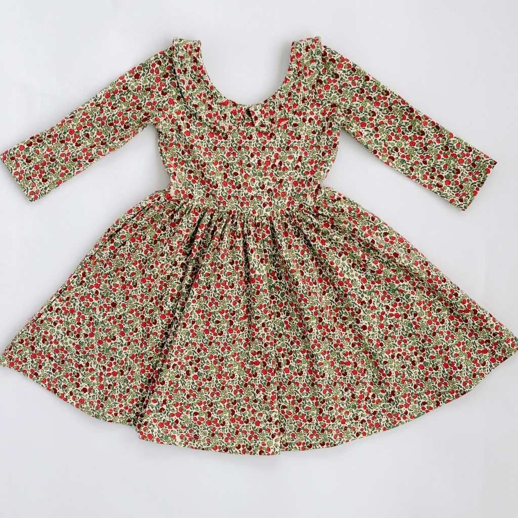 3/4 Sleeve Collared Twirl Dress in Vintage Rose