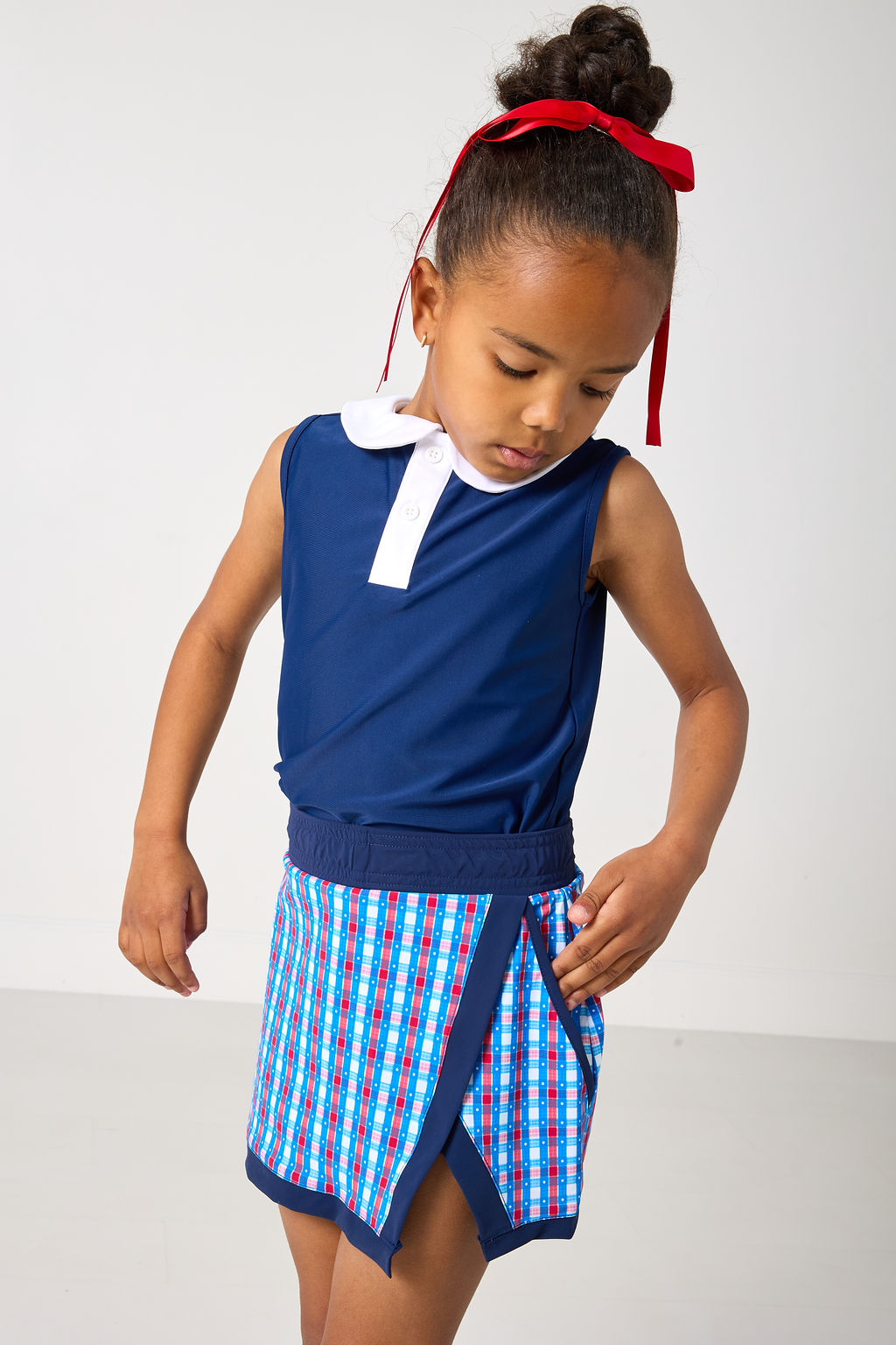 Red White & Gingham Retro Power Skort