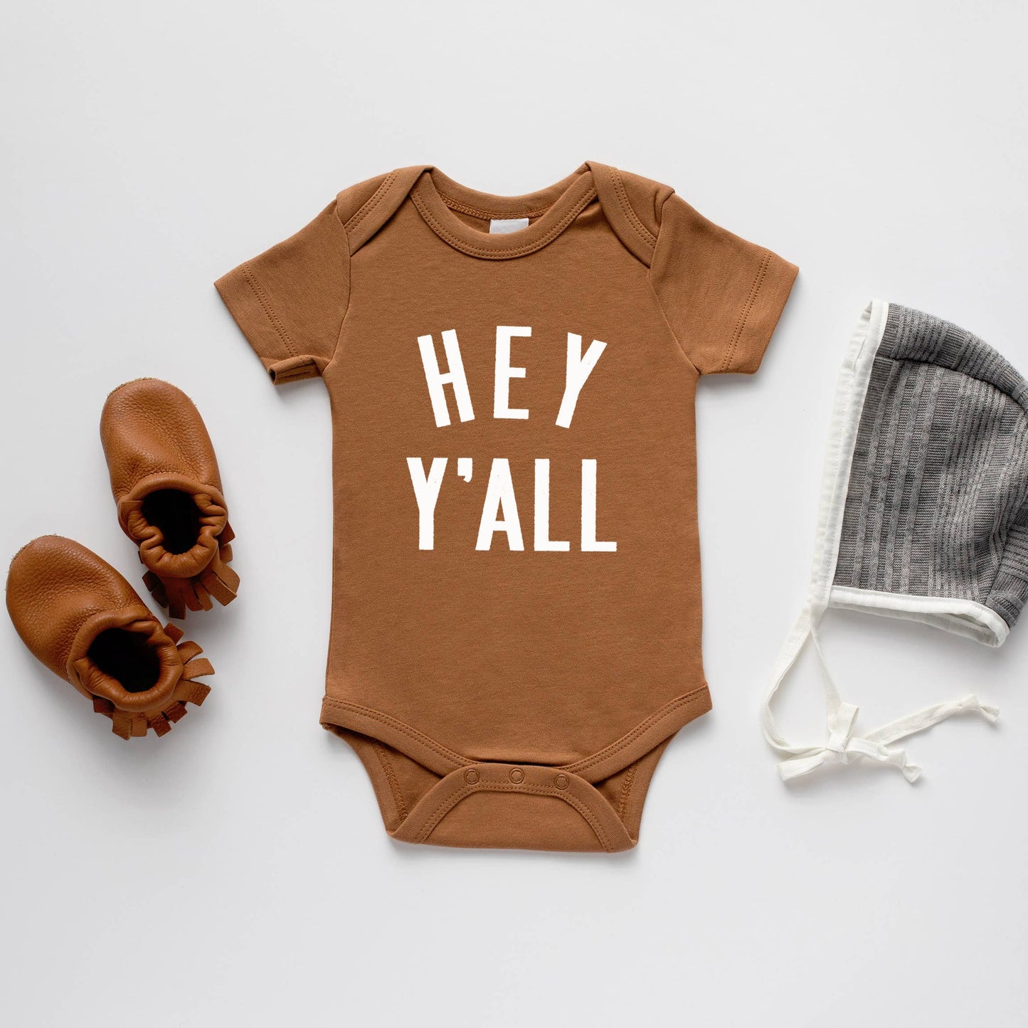 Camel Organic Hey Y'All Baby Bodysuit