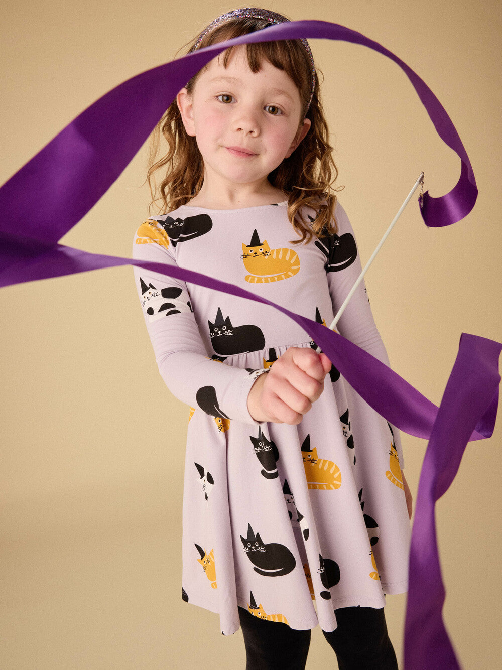 Printed Ballet Dress Cats in Hats