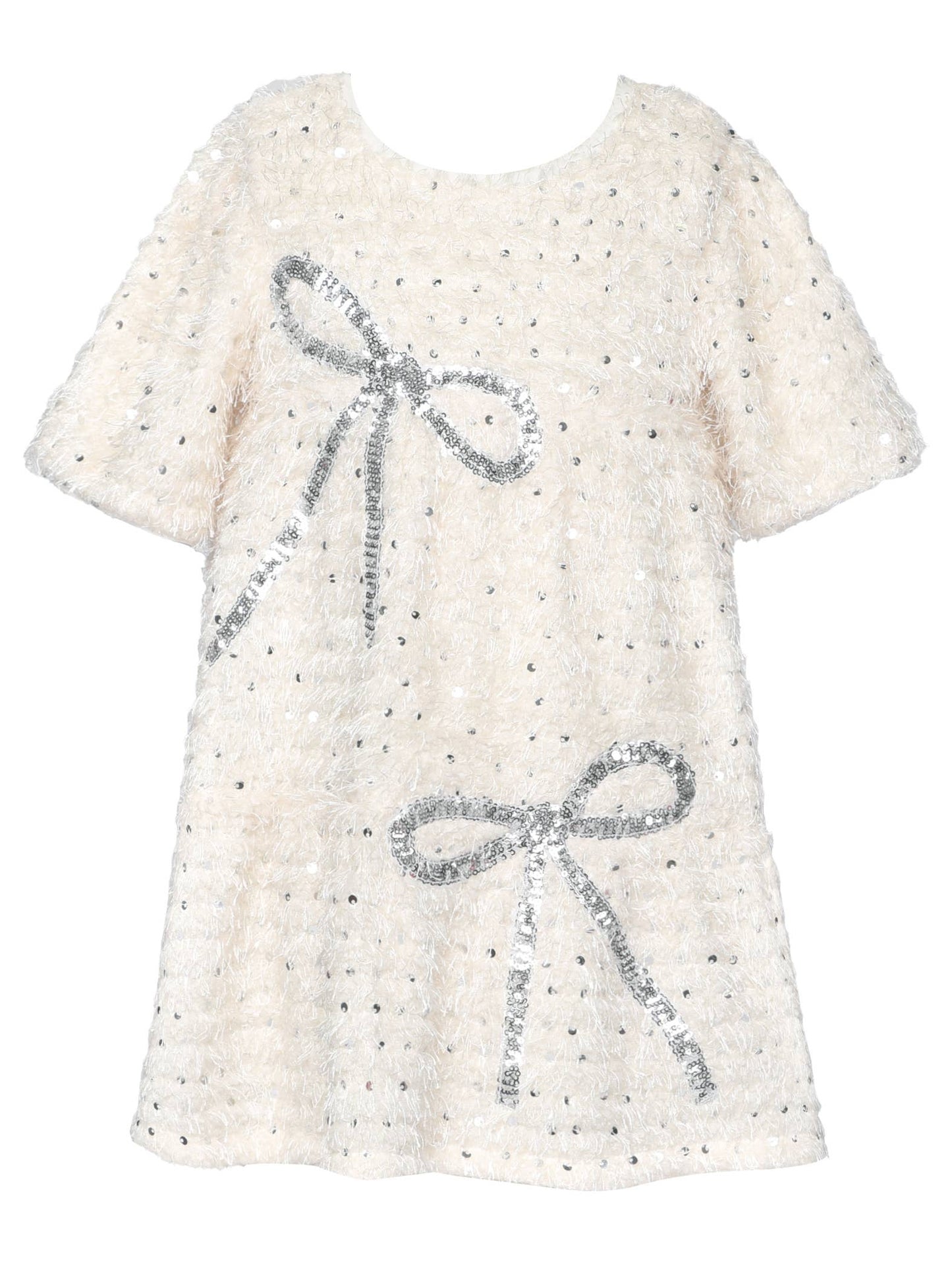 Tiered Dress W/ Sequin Bow Detail