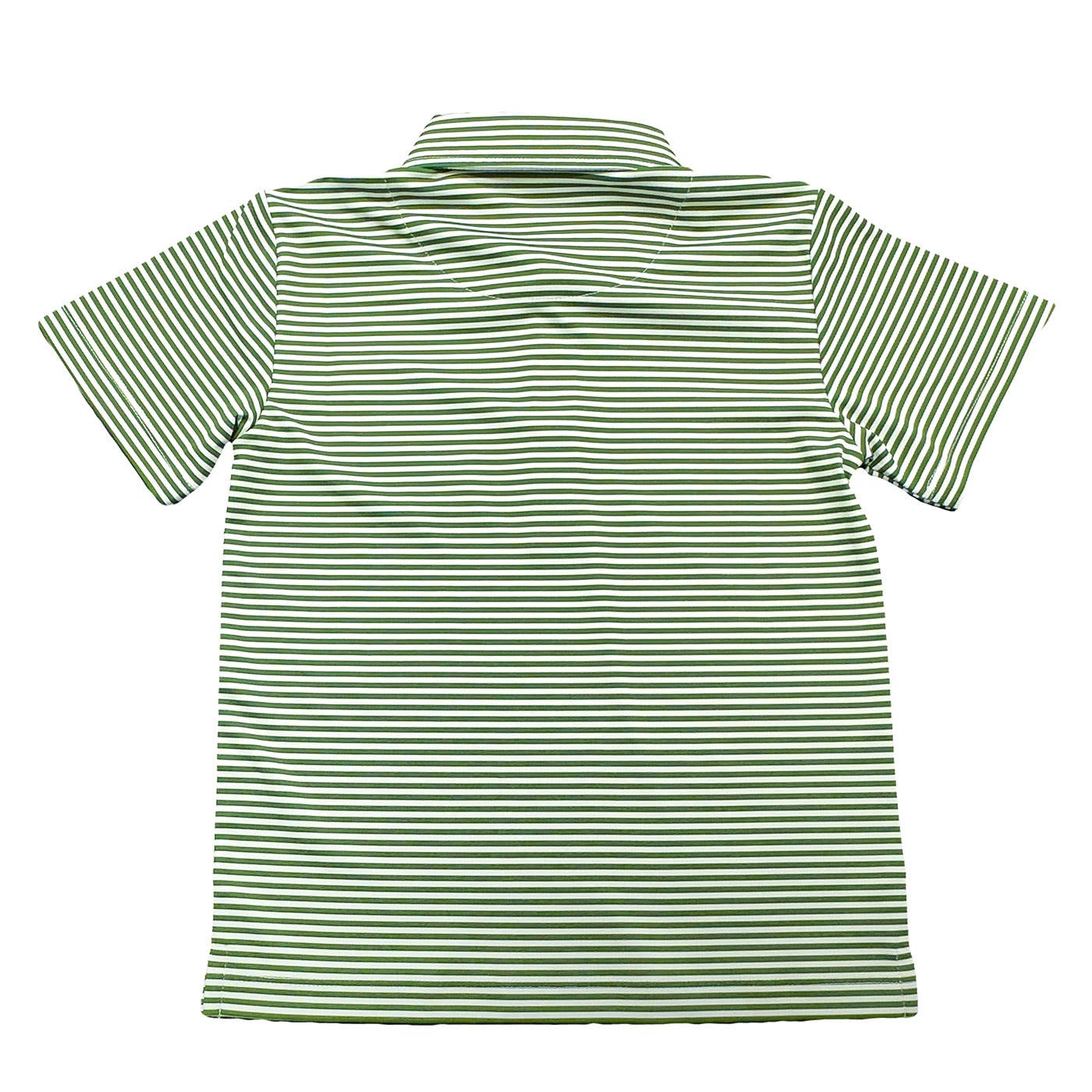 Boys Inshore Performance Polo - Green Stripe