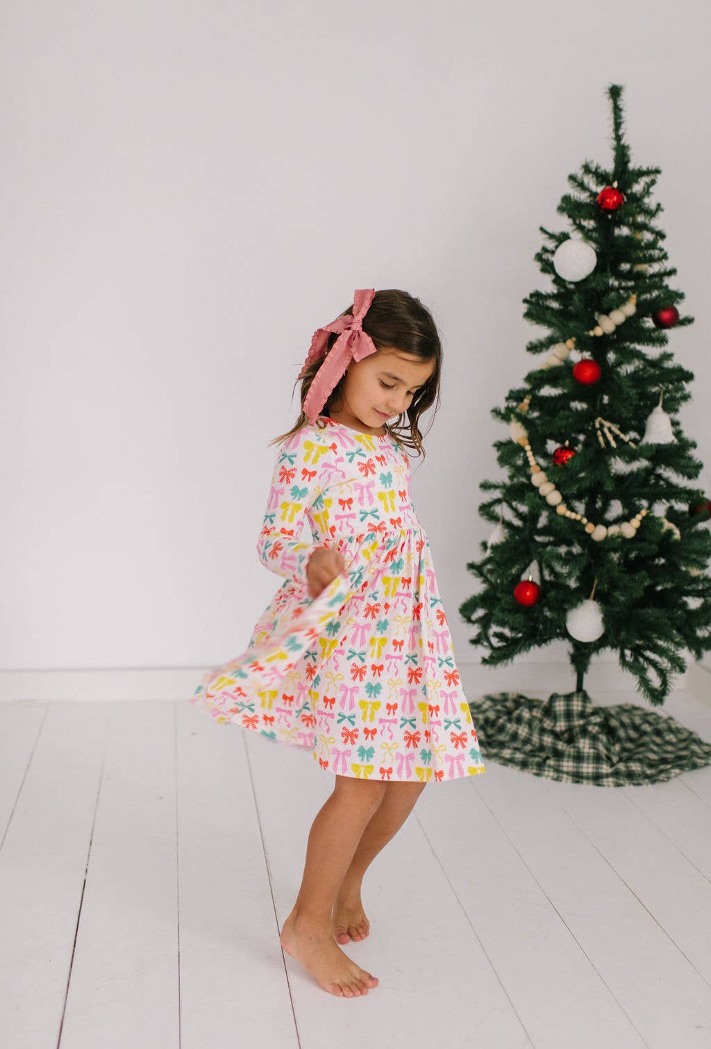 Gwendolyn Dress in Holiday Bows | Girls Dress