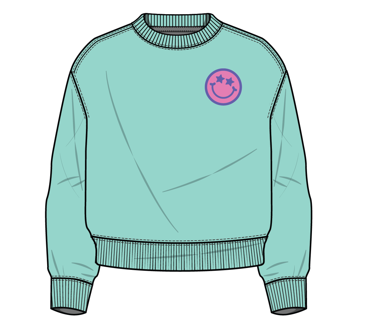XOXO by Magpies Anything is Possible Smiley Sweatshirt | Aqua