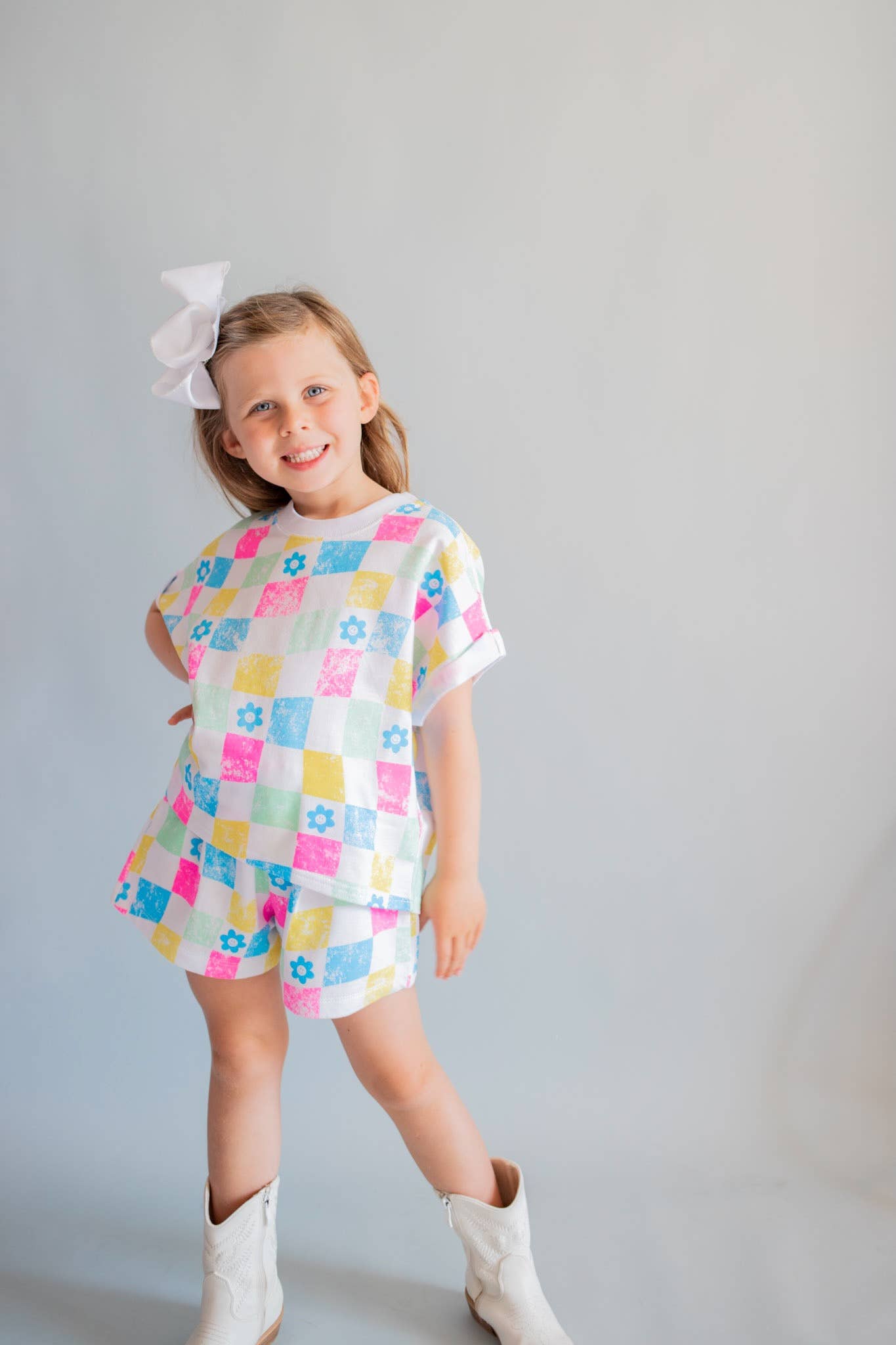 XOXO by Magpies All Over Checker French Terry Tee