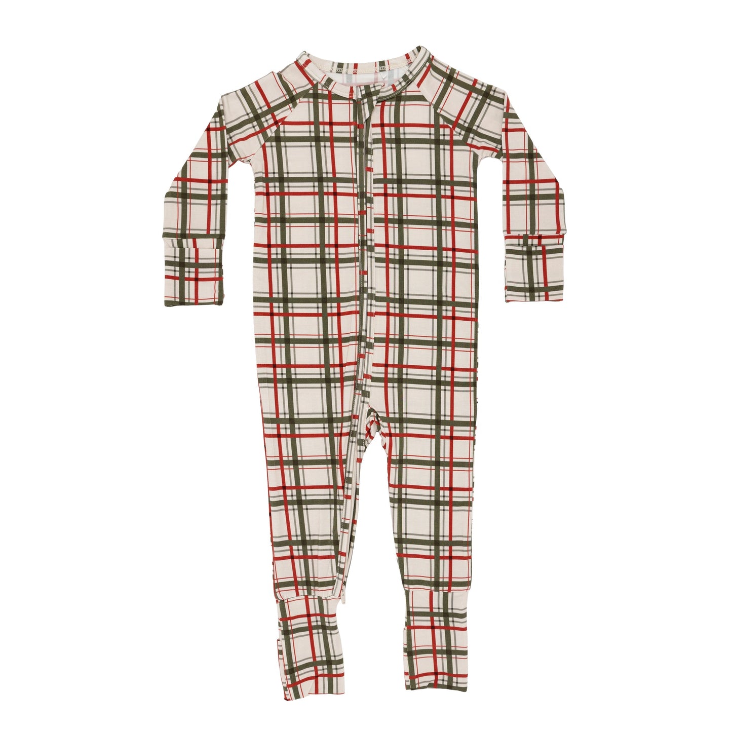 Double Plaid Zip Romper