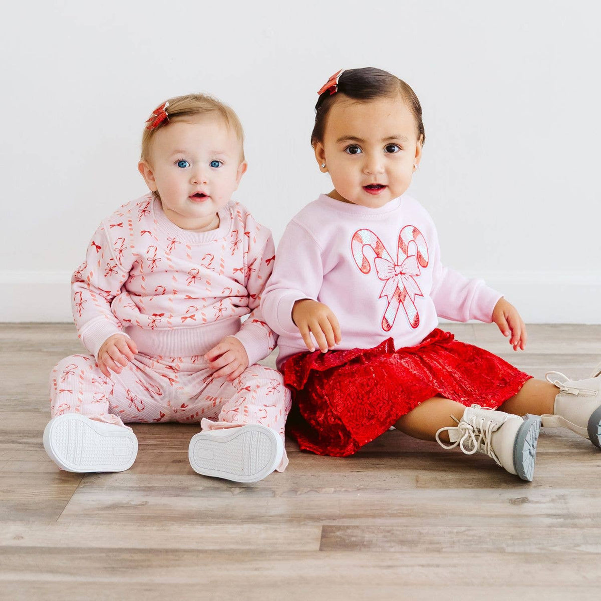 Candy Cane Sequin Patch Christmas Sweatshirt - Kids Clothing