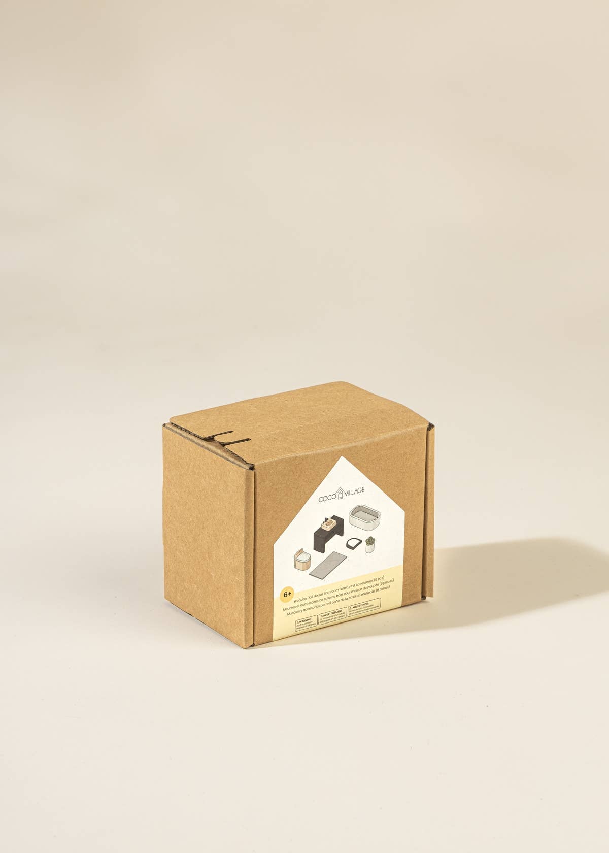 Wooden Doll House Bathroom Furniture & Accessories (6 pcs)