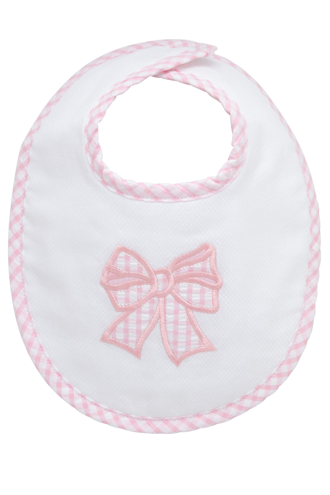Bow Applique Basic Bib Pink