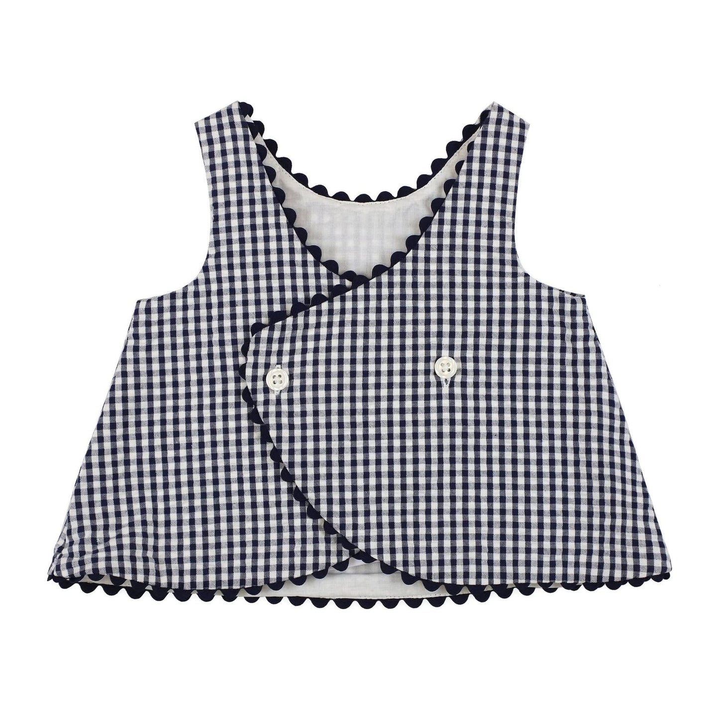 Organic Flyaway Back Set Navy Seersucker