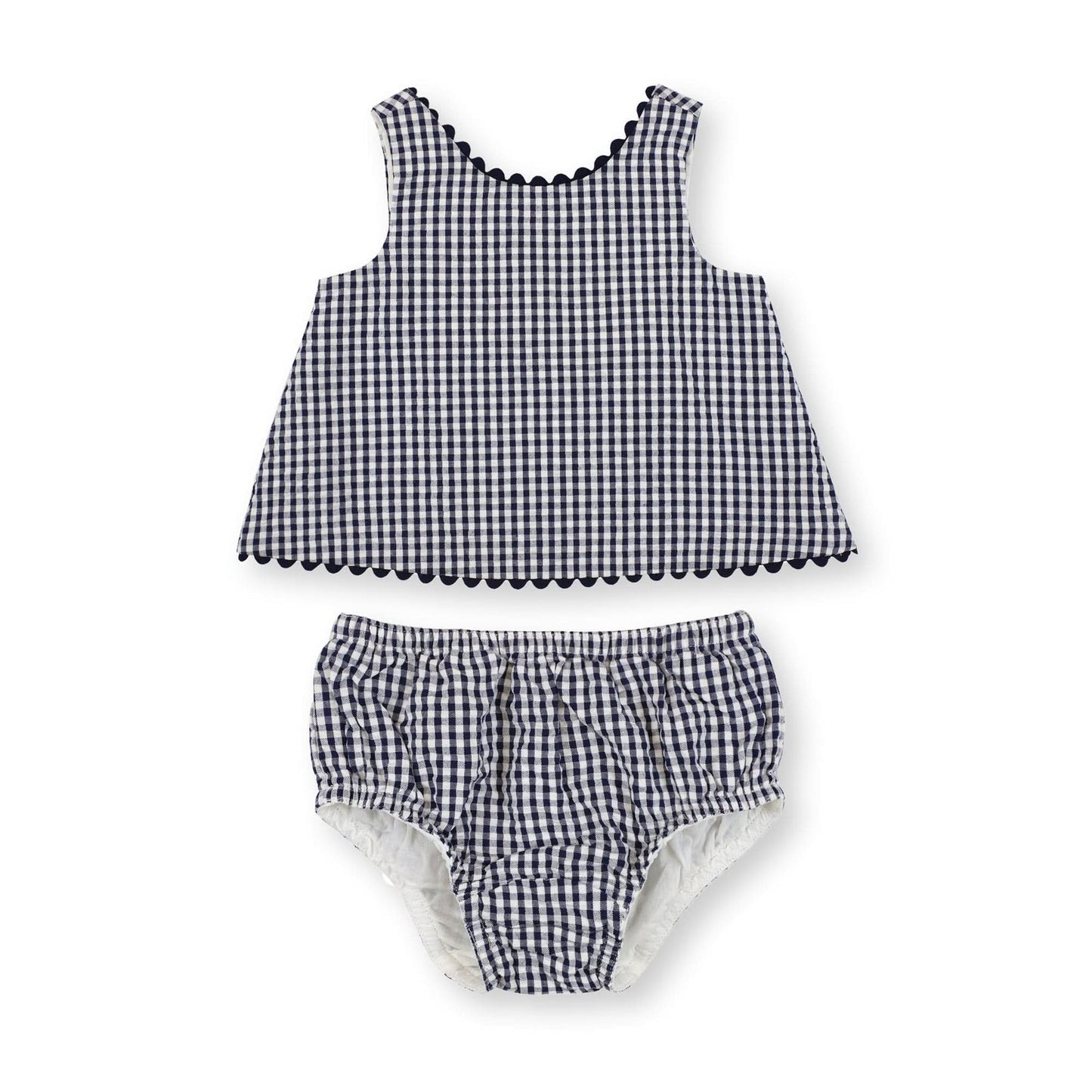 Organic Flyaway Back Set Navy Seersucker