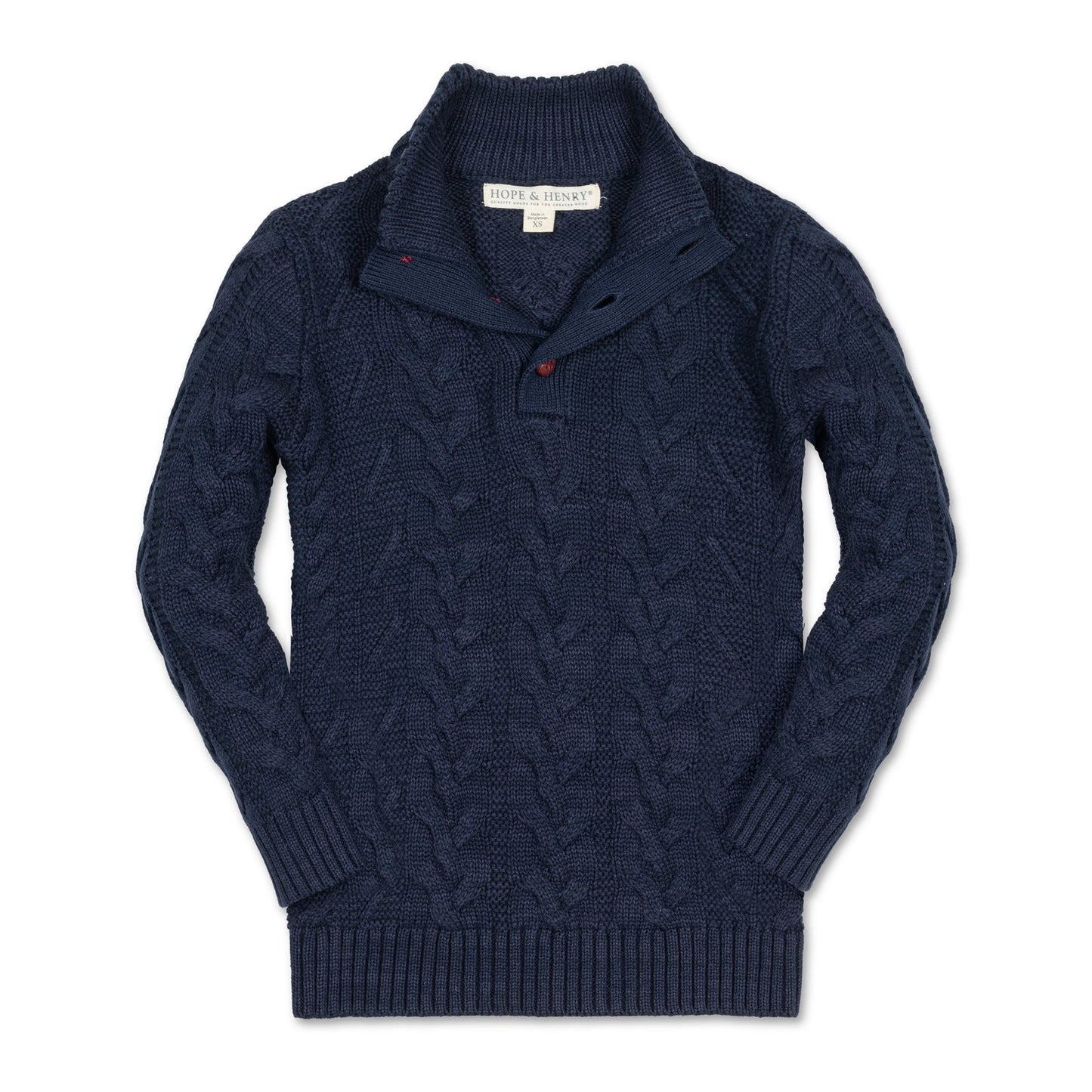 Organic Mock Neck Sweater Navy