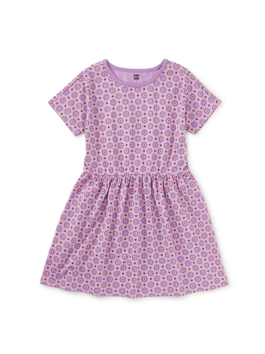 Short Sleeve Twirl Dress Korean TIles