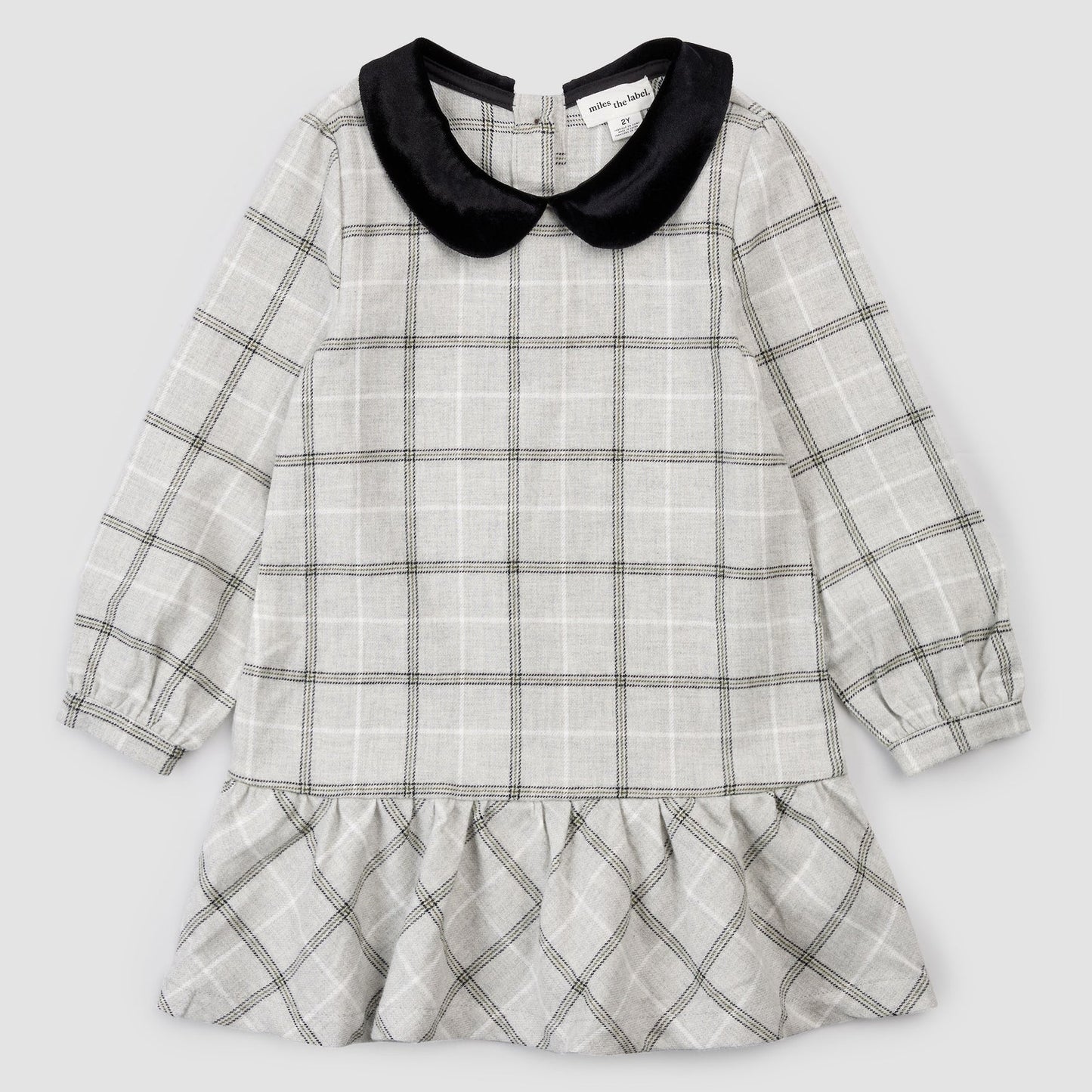 Plaid Dress Woven Grey