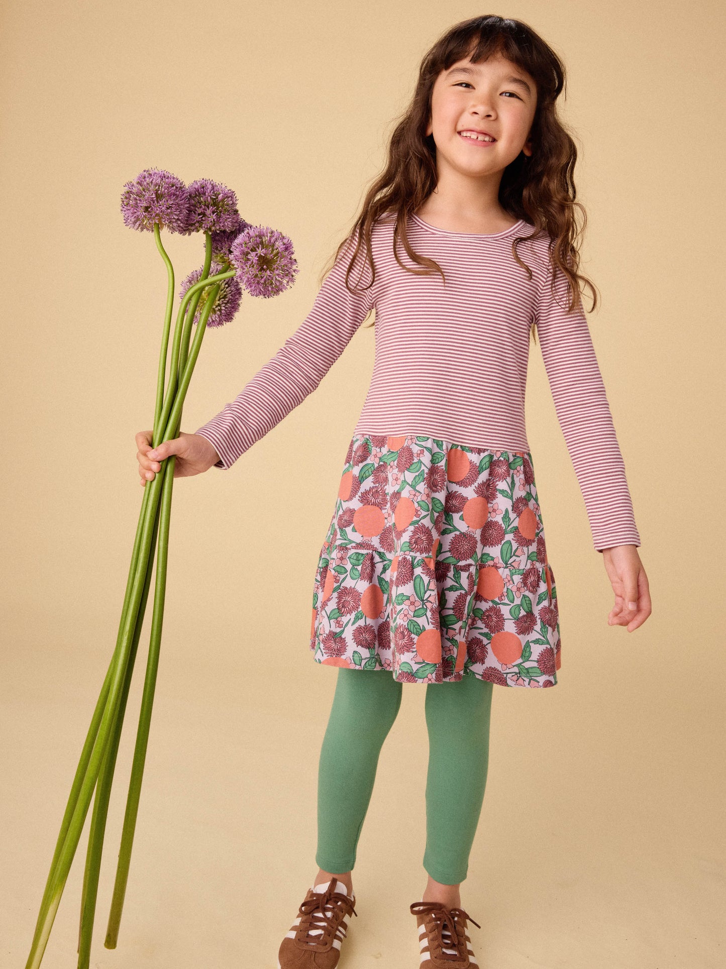 Tiered Skirted Twirl Dress-Persimmon