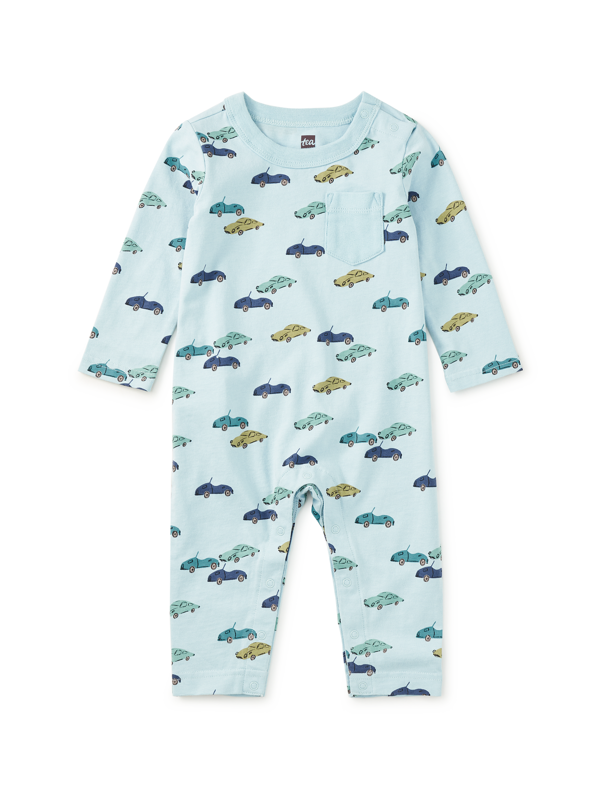 Long Sleeve Pocket Baby Romper-Mini Cars