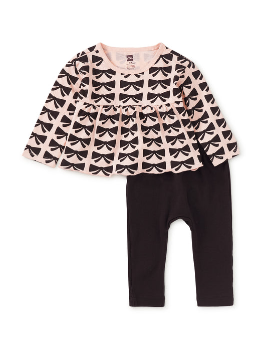 Peplum Top & Pants Baby Set Bow