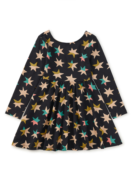 Printed Ballet Dress Colorblock Stars