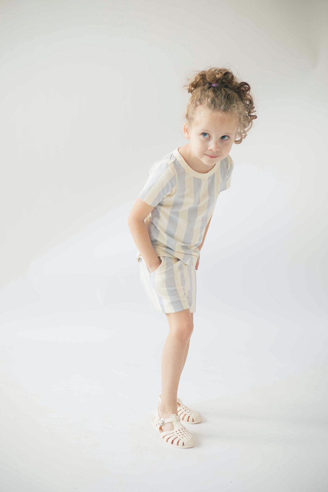 T-Shirt Set in Blue Stripes