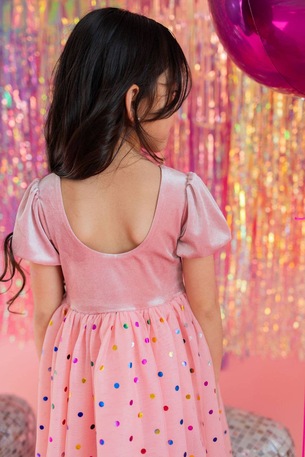 Diana in Soft Pink Confetti | Girls Luxury Dress