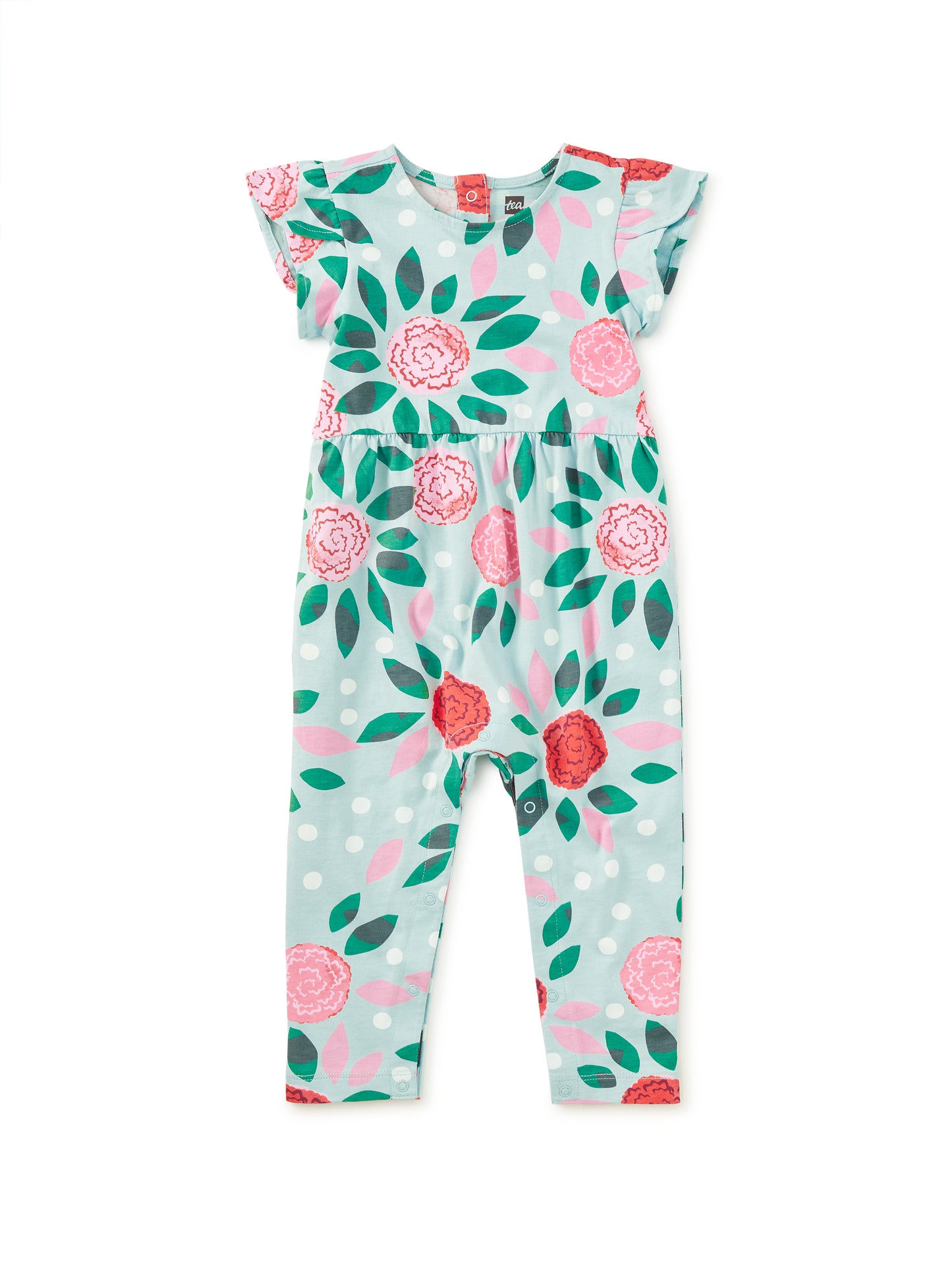 Tulip Sleeve Baby Romper Spinning Carnations