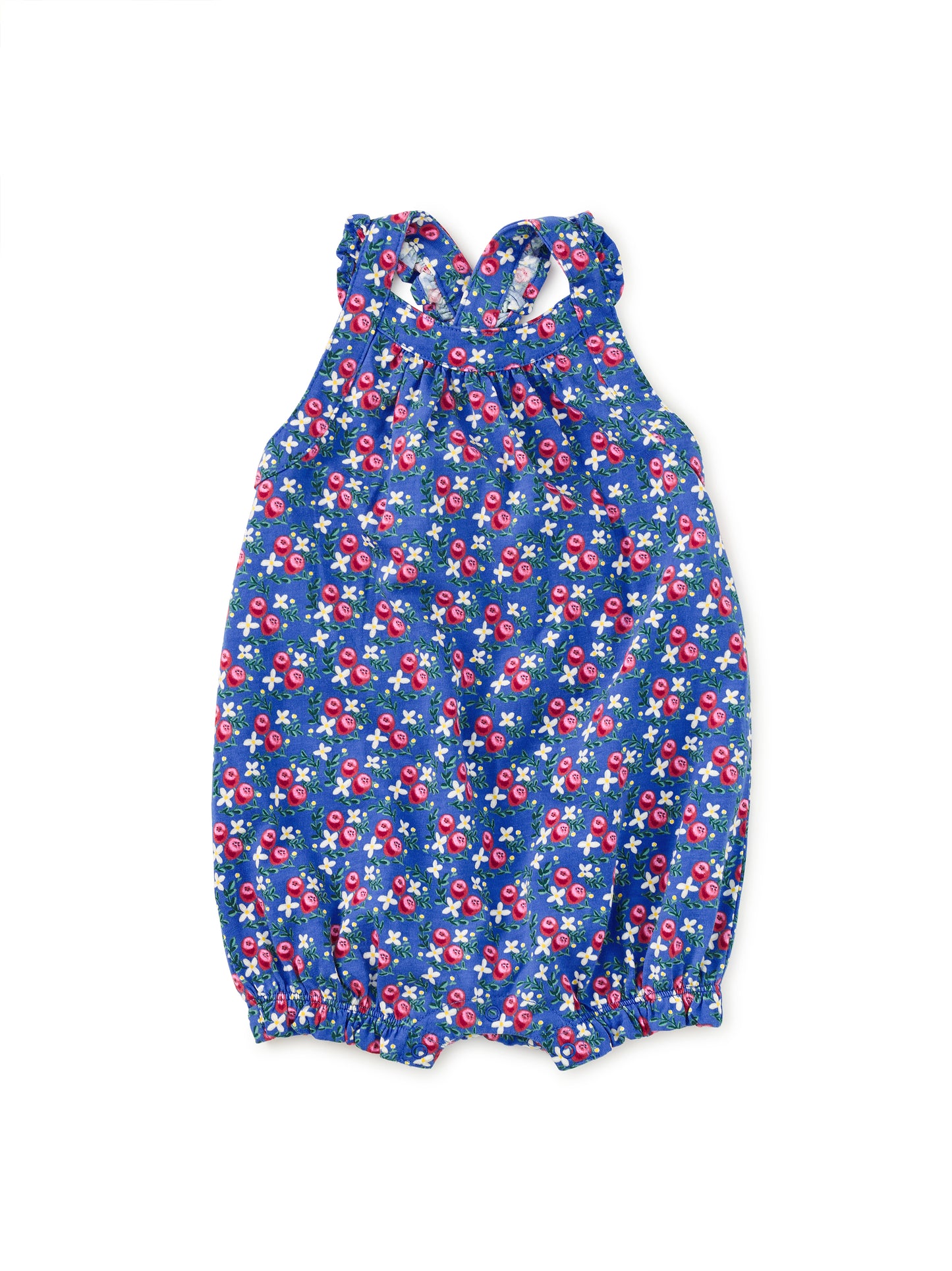 Cross Back Baby Romper Flamenco Fan Rose