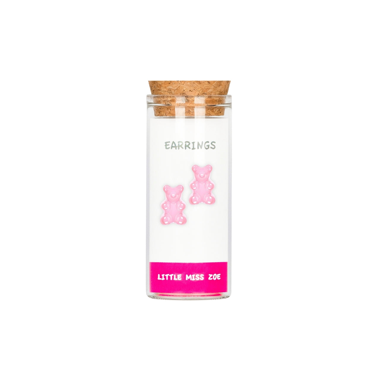 Stud Kids Earrings in a Bottle-Pink Gummybear