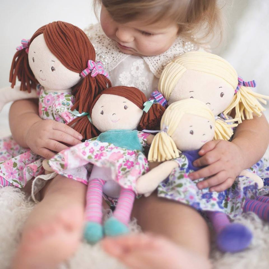 Lil'l katy - Dk. Brown Hair Pink & Blue Dress
