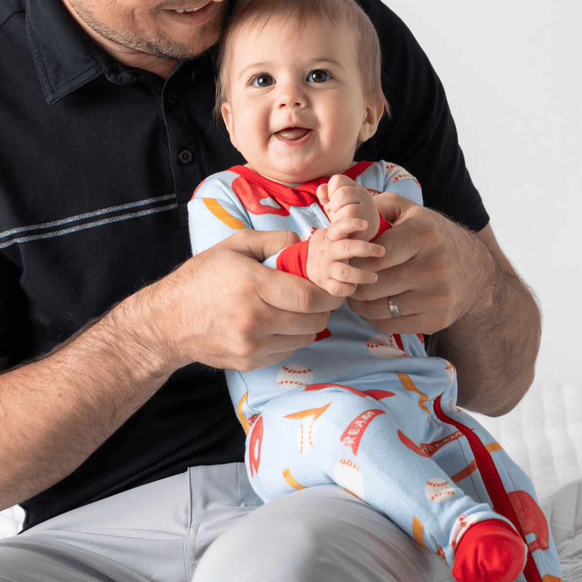 Baby Bamboo Pajamas w/ DreamCuffs® - Baseball