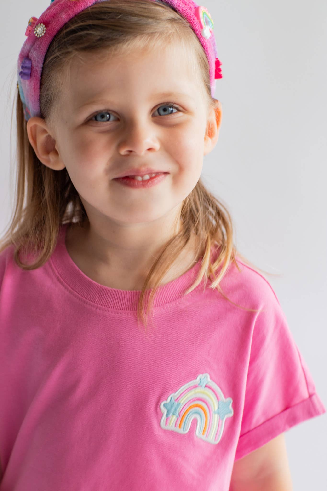 XOXO by Magpies Embroidered Short Sleeve Rainbow Tee | Pink