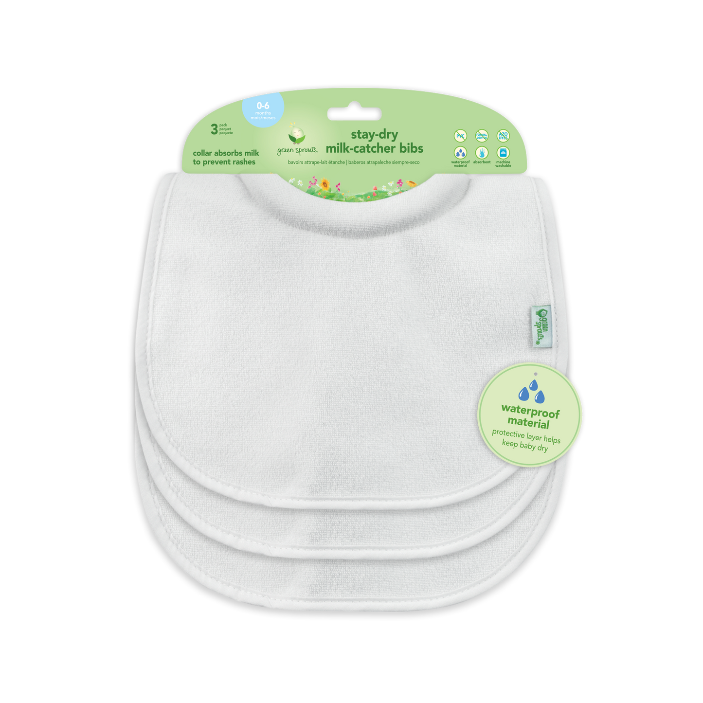 Stay-dry Milk-Catcher Bibs - 3 pack