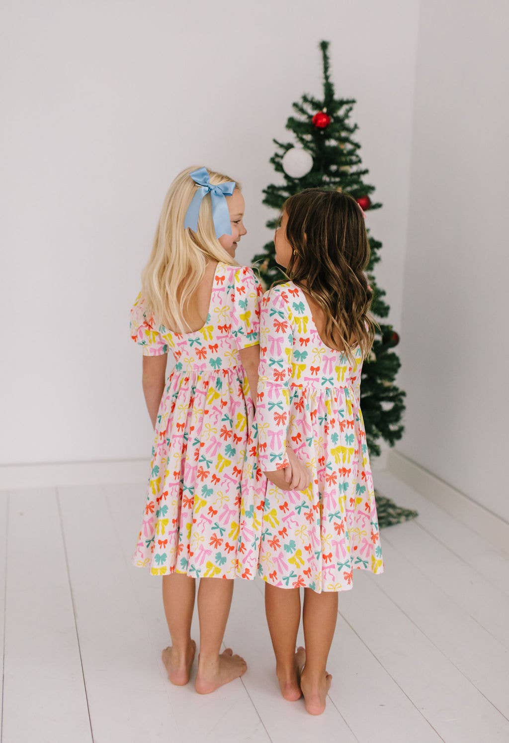 Gwendolyn Dress in Holiday Bows | Girls Dress