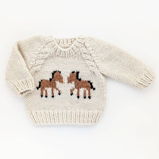 Pony Sweater Natural Toddler