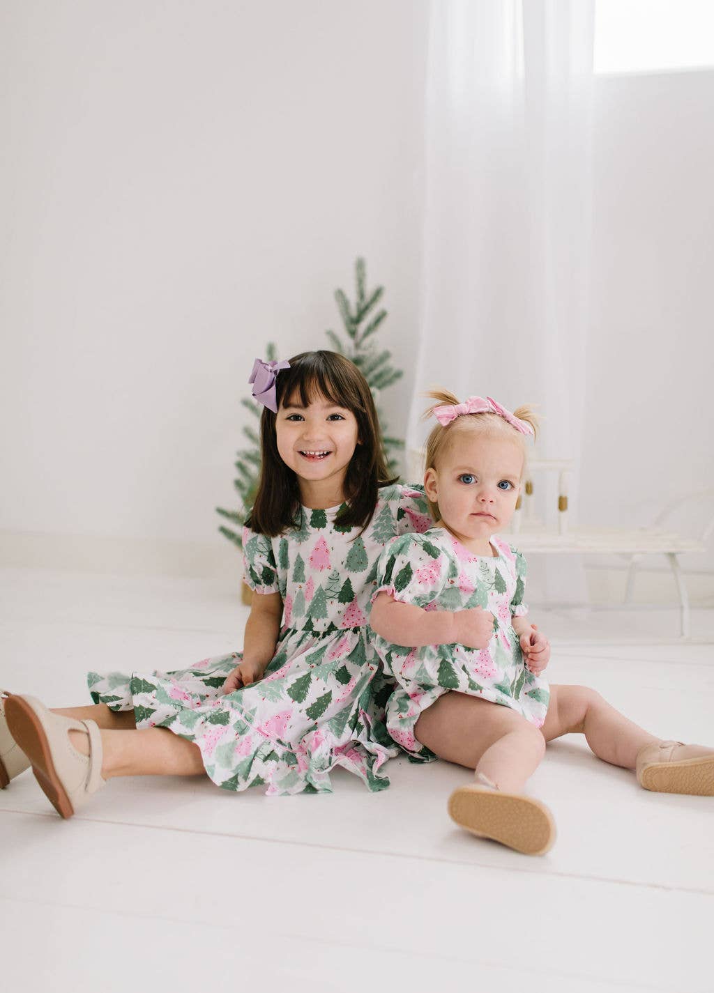 Aura Poplin Dress in Christmas Tree | Girls Dress
