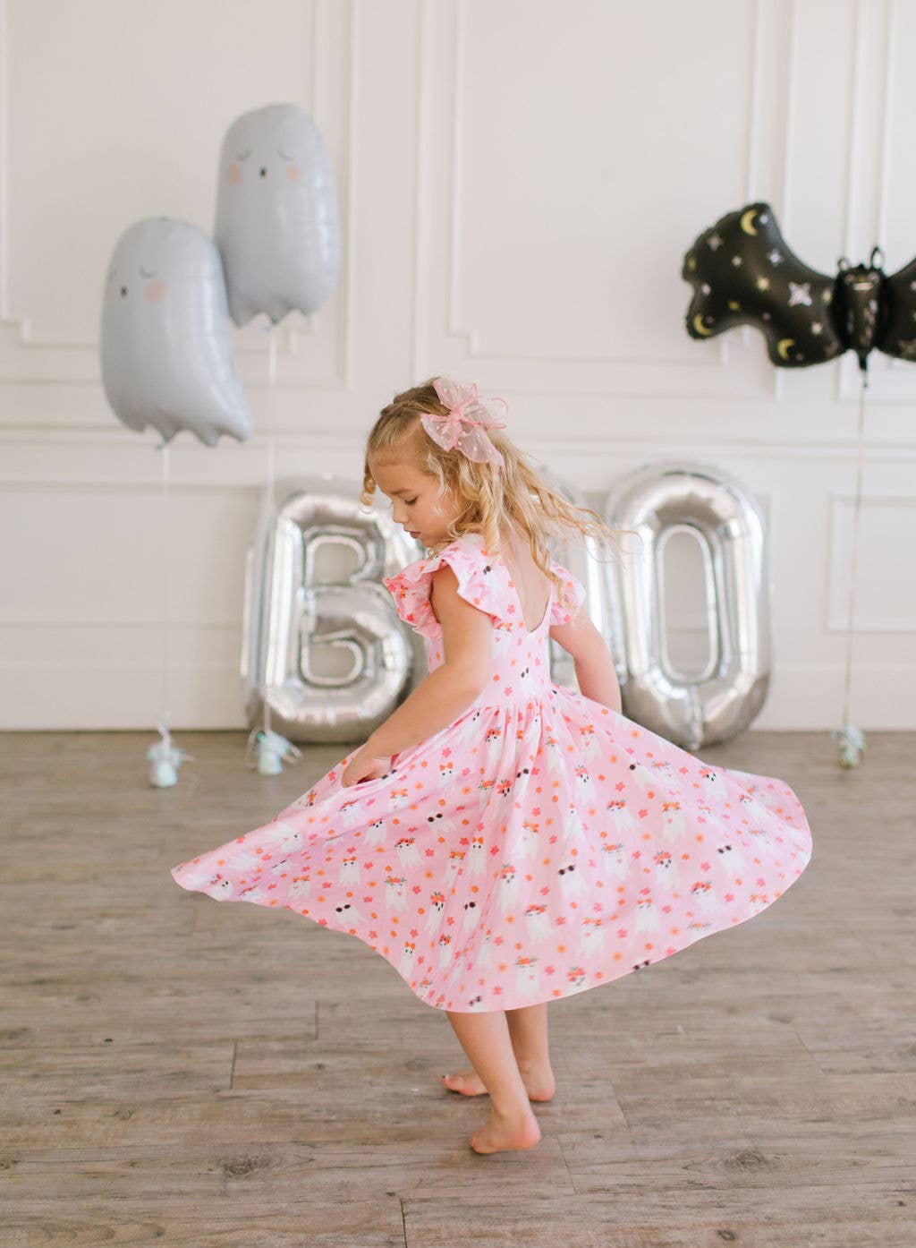 Olivia Dress in Floral Ghost | Girls Halloween Dress