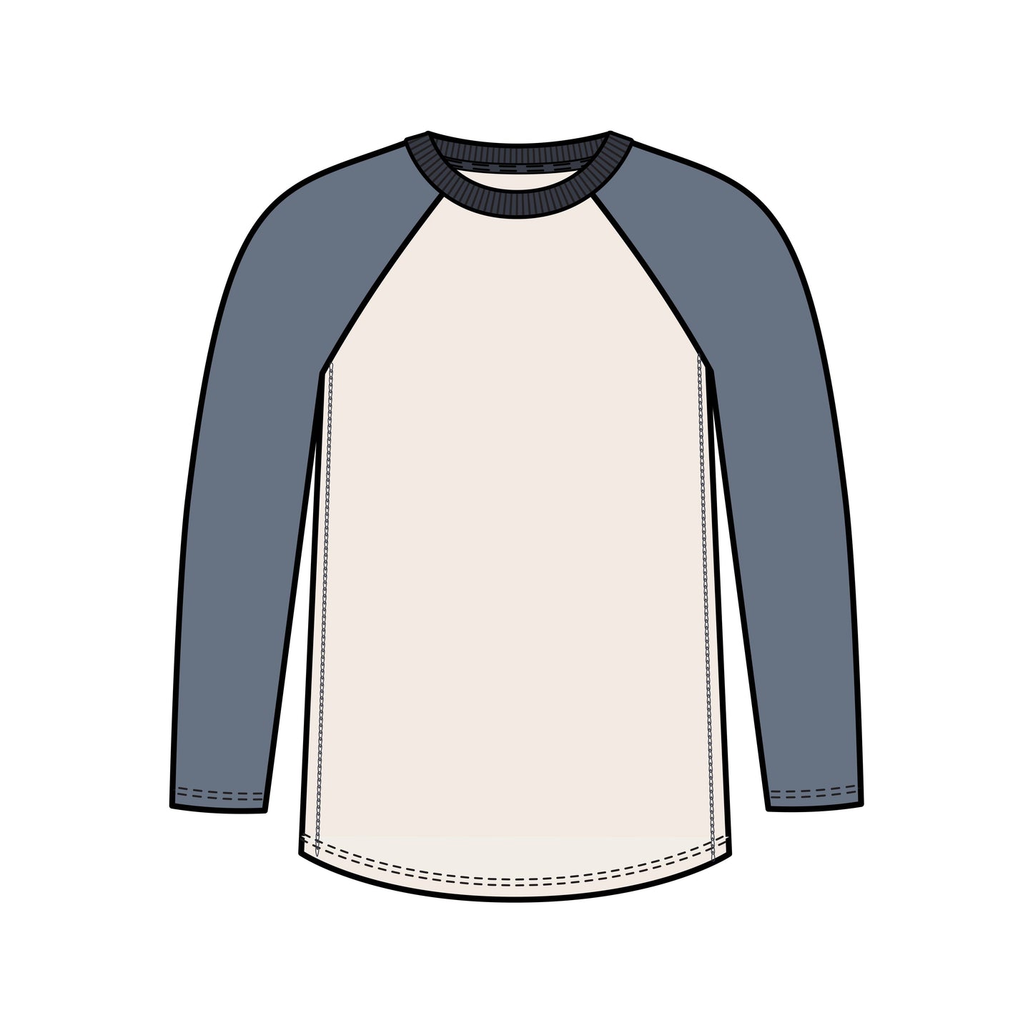 Louie Baseball Tee Ivory Denim
