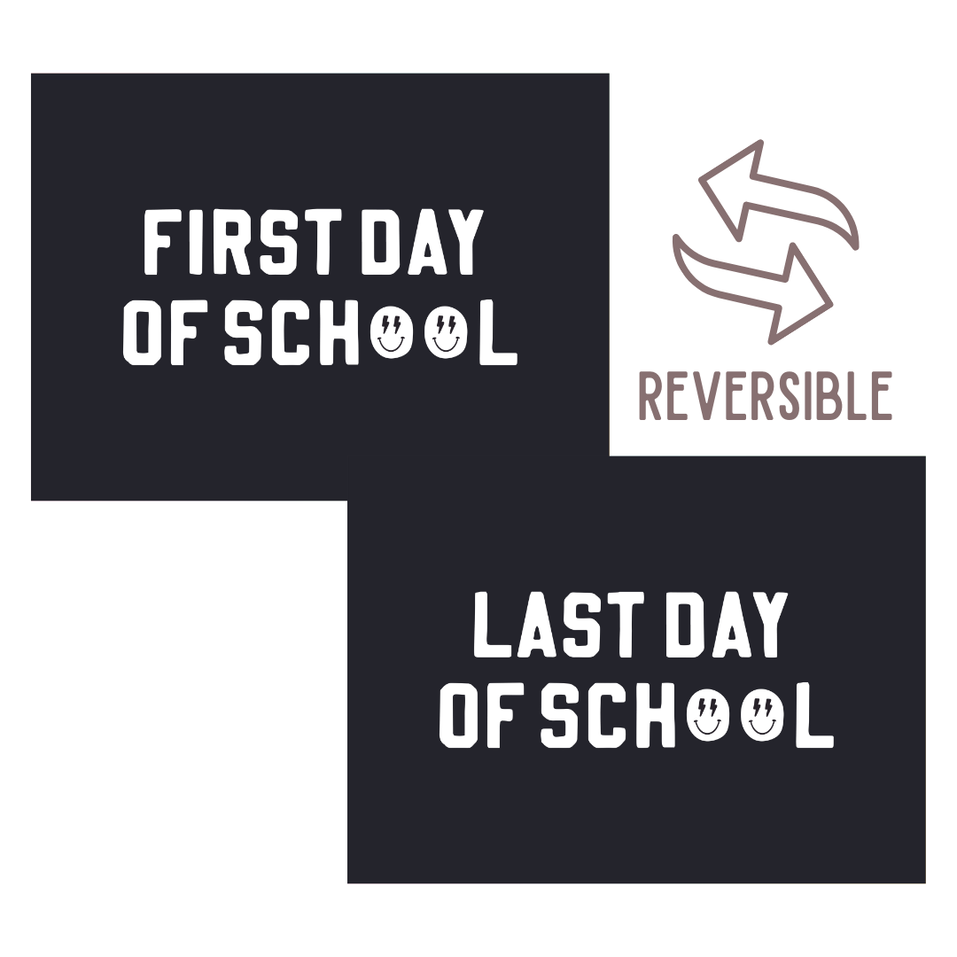 First / Last Day of School (Black) Reversible Banner Kids