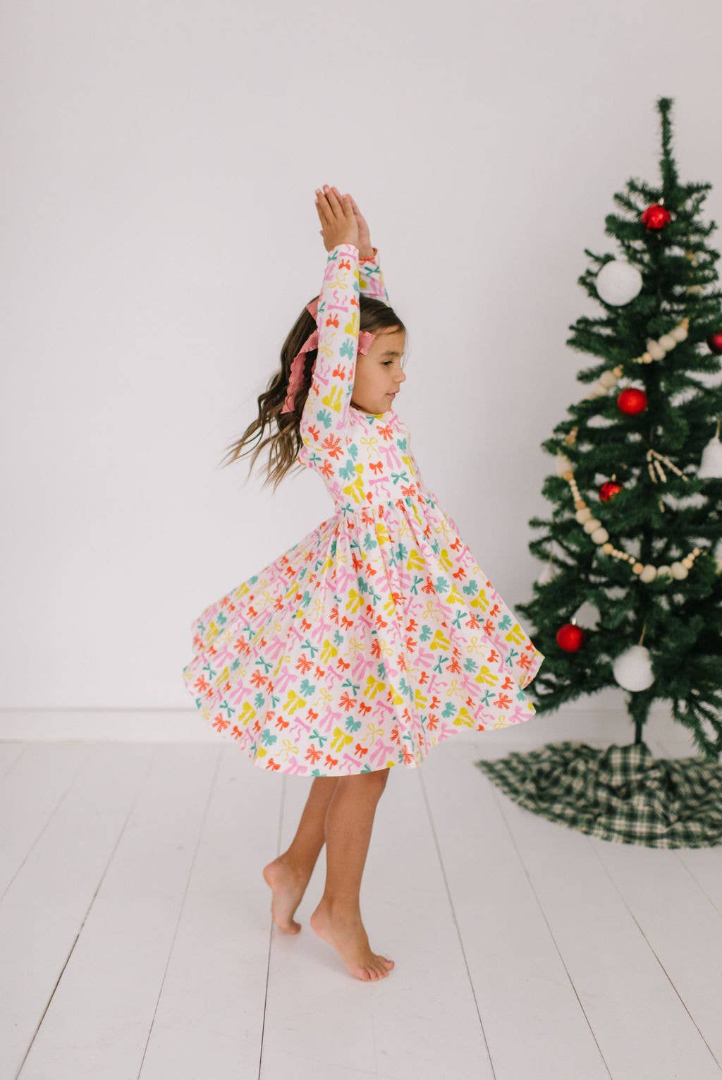Gwendolyn Dress in Holiday Bows | Girls Dress