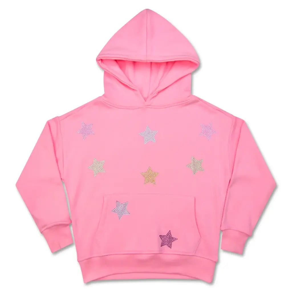 Sparkling Stars Pink Hoodie Sweatshirt