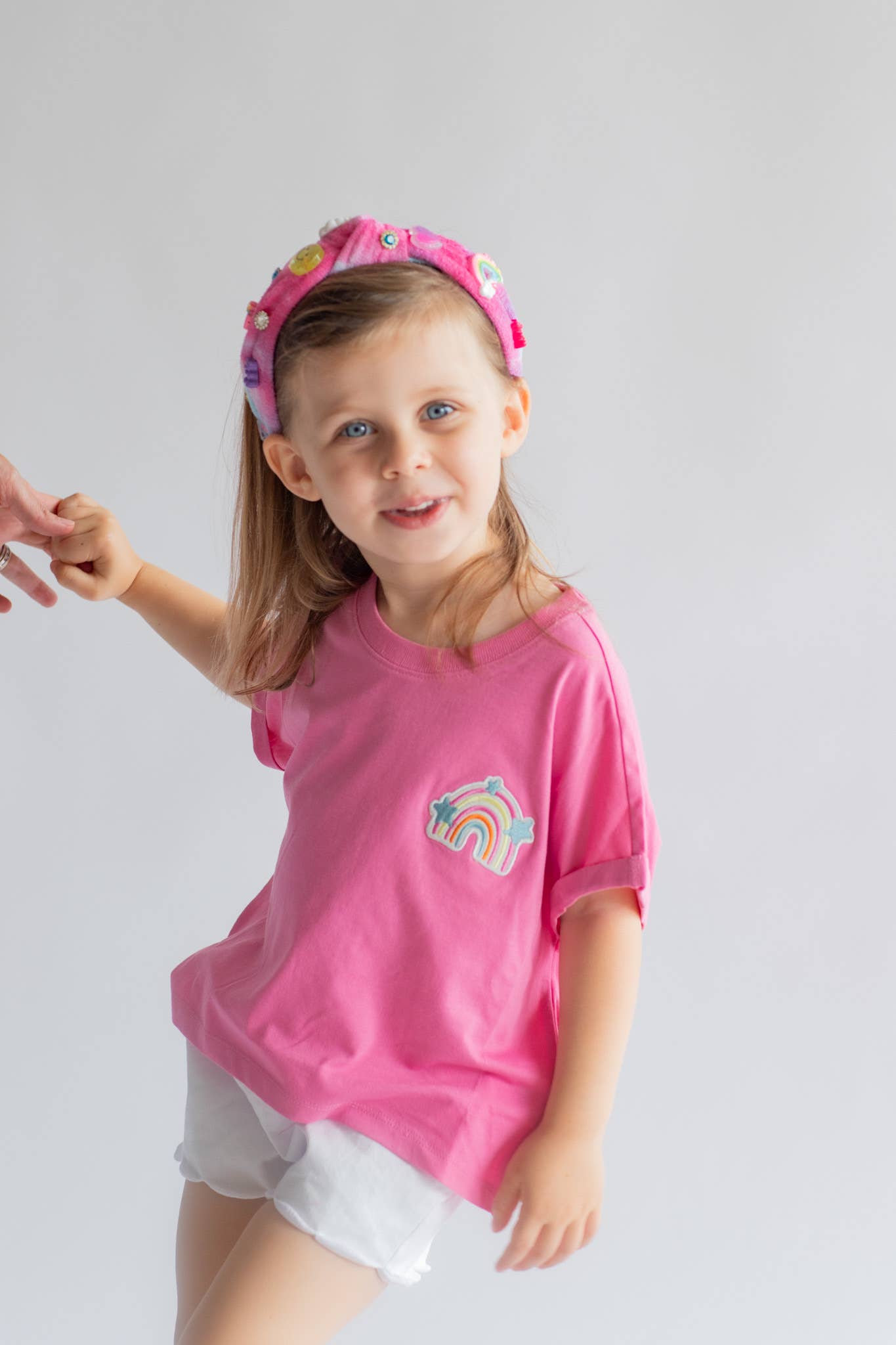 XOXO by Magpies Embroidered Short Sleeve Rainbow Tee | Pink