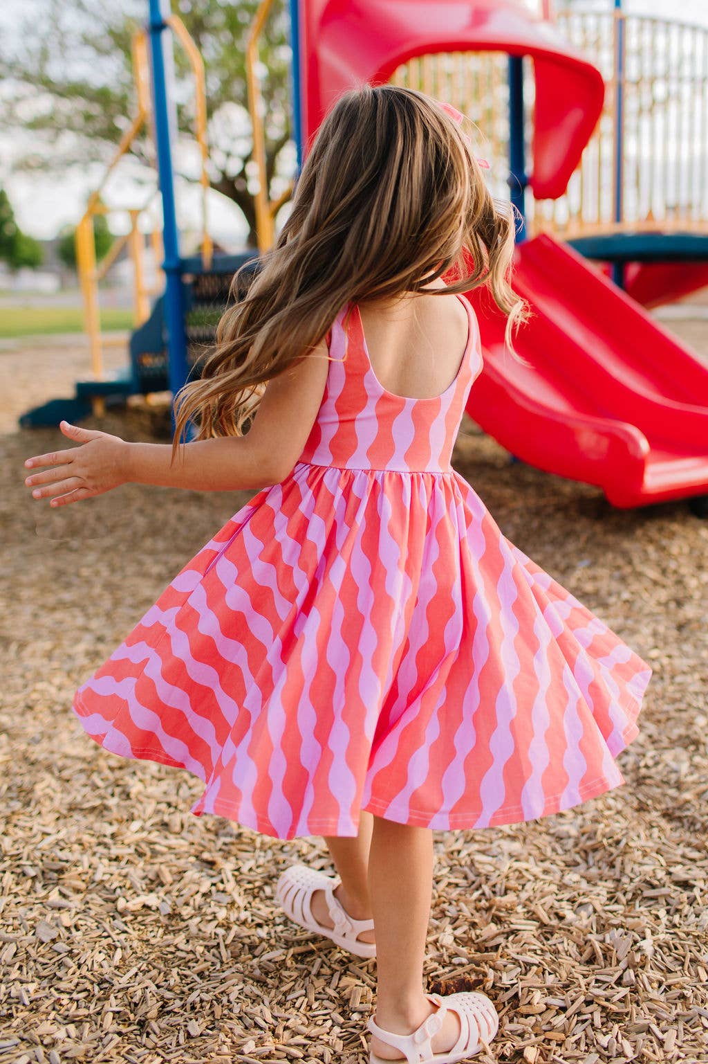 Tank Dress in Crinkle | girls Pocket Twirl Dress