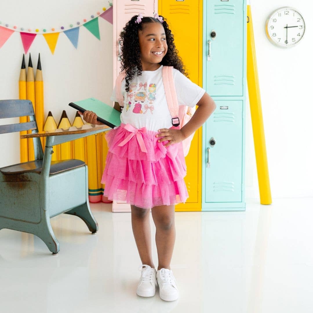 Pink Pencil Bow Clip Set - Hair Bows - Back To School
