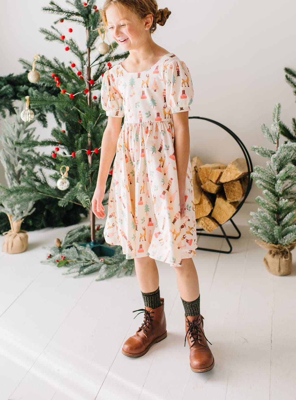 Puff Dress in Nutcracker | Girls Christmas Dress