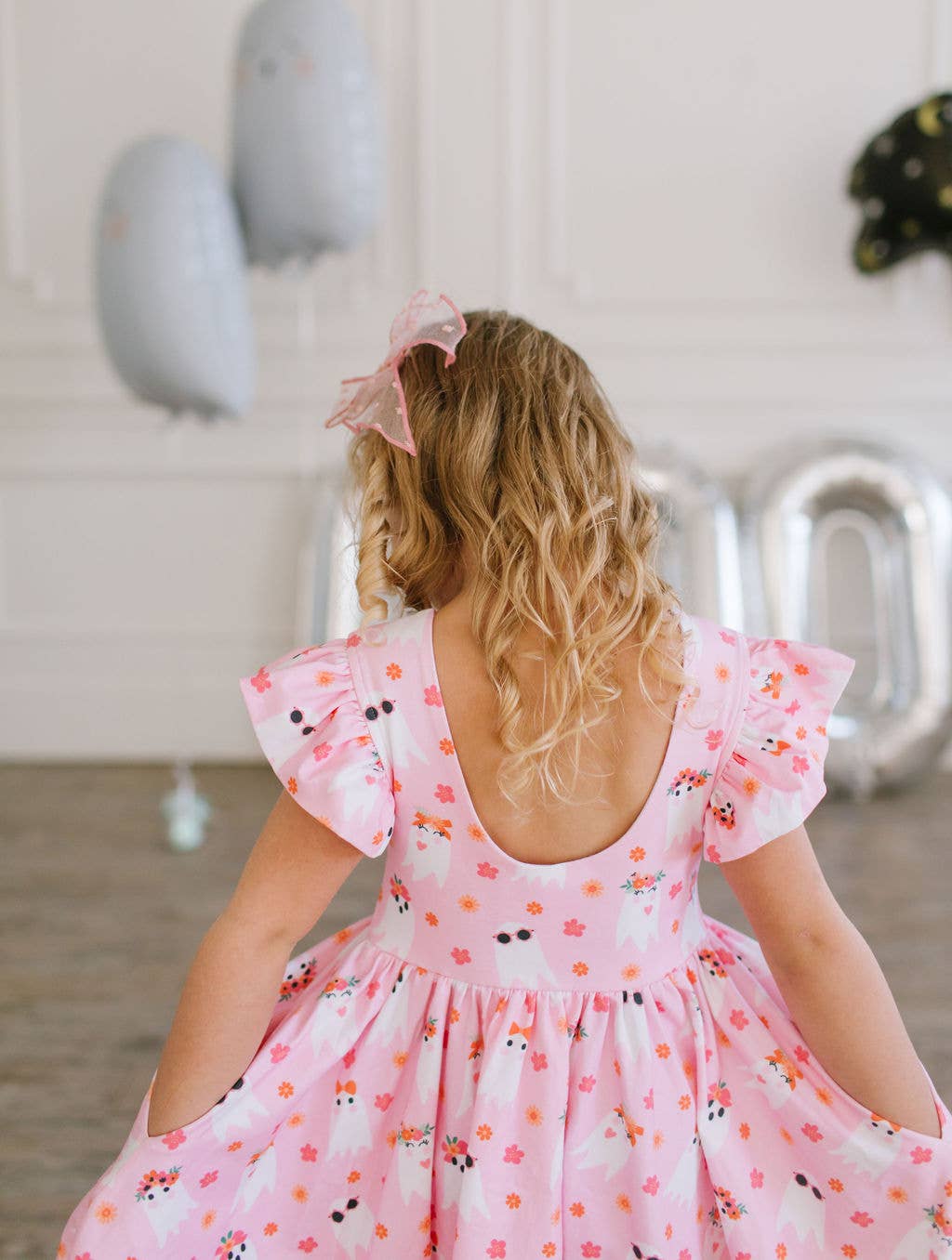 Olivia Dress in Floral Ghost | Girls Halloween Dress