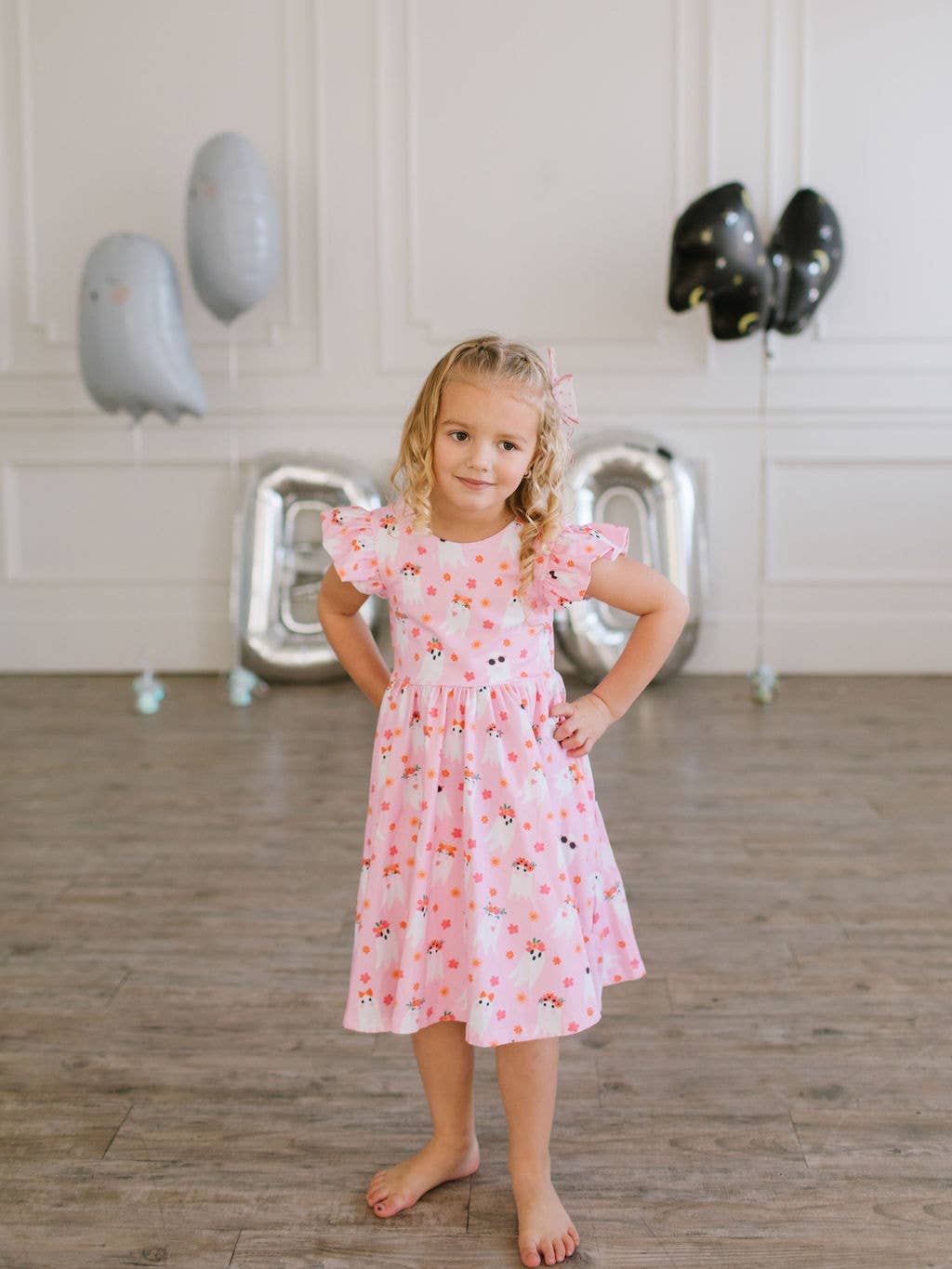 Olivia Dress in Floral Ghost | Girls Halloween Dress
