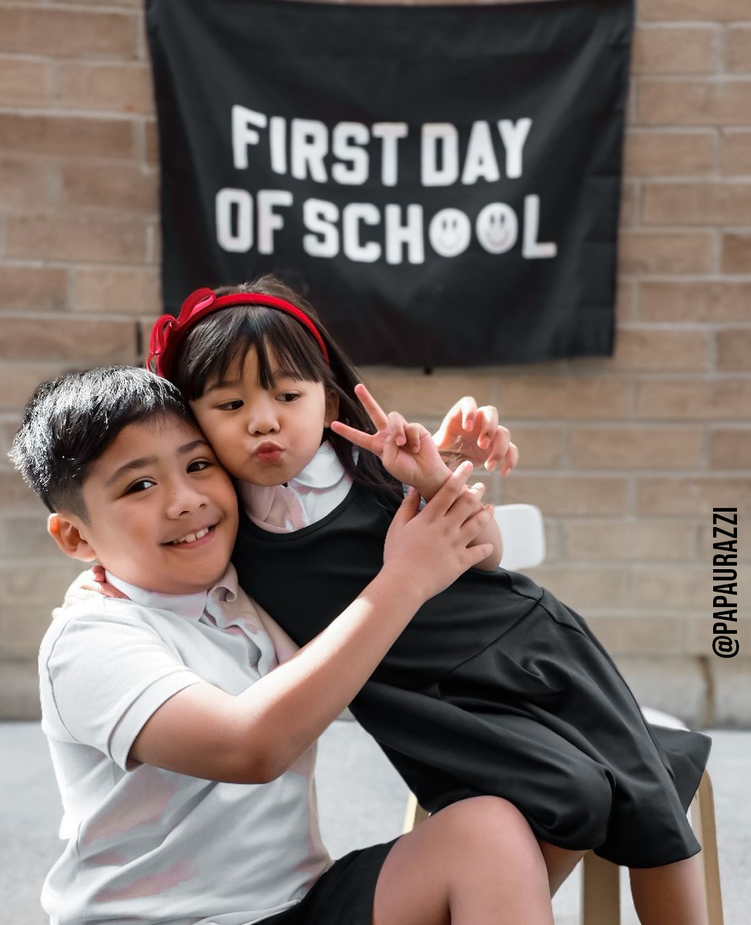 First / Last Day of School (Black) Reversible Banner Kids