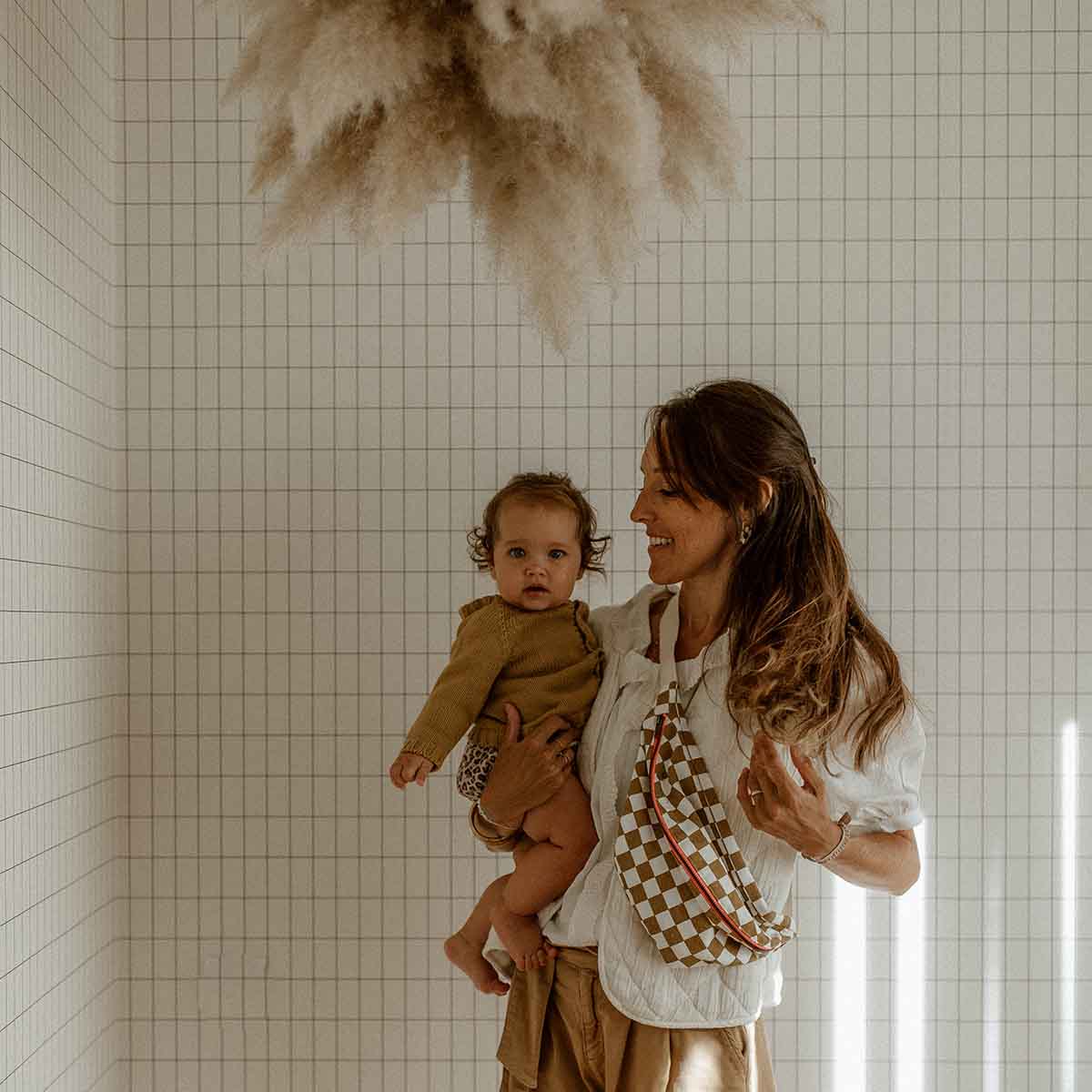 WOMEN BUM BAG CHECKERBOARD CARAMEL