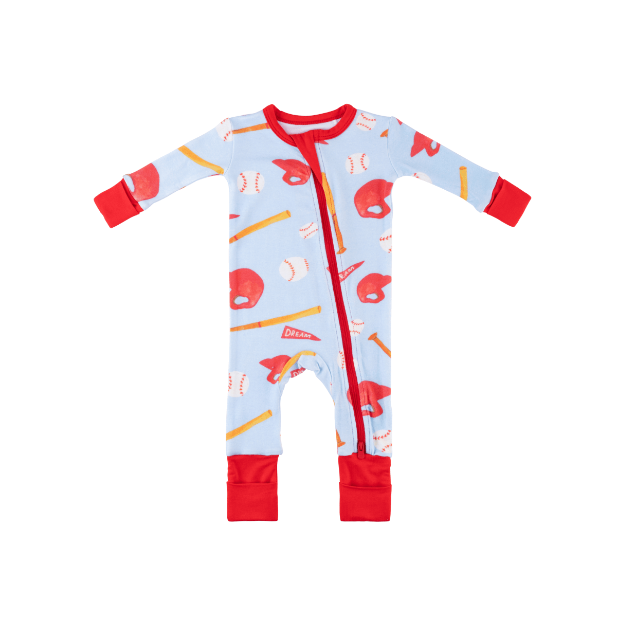 Baby Bamboo Pajamas w/ DreamCuffs® - Baseball