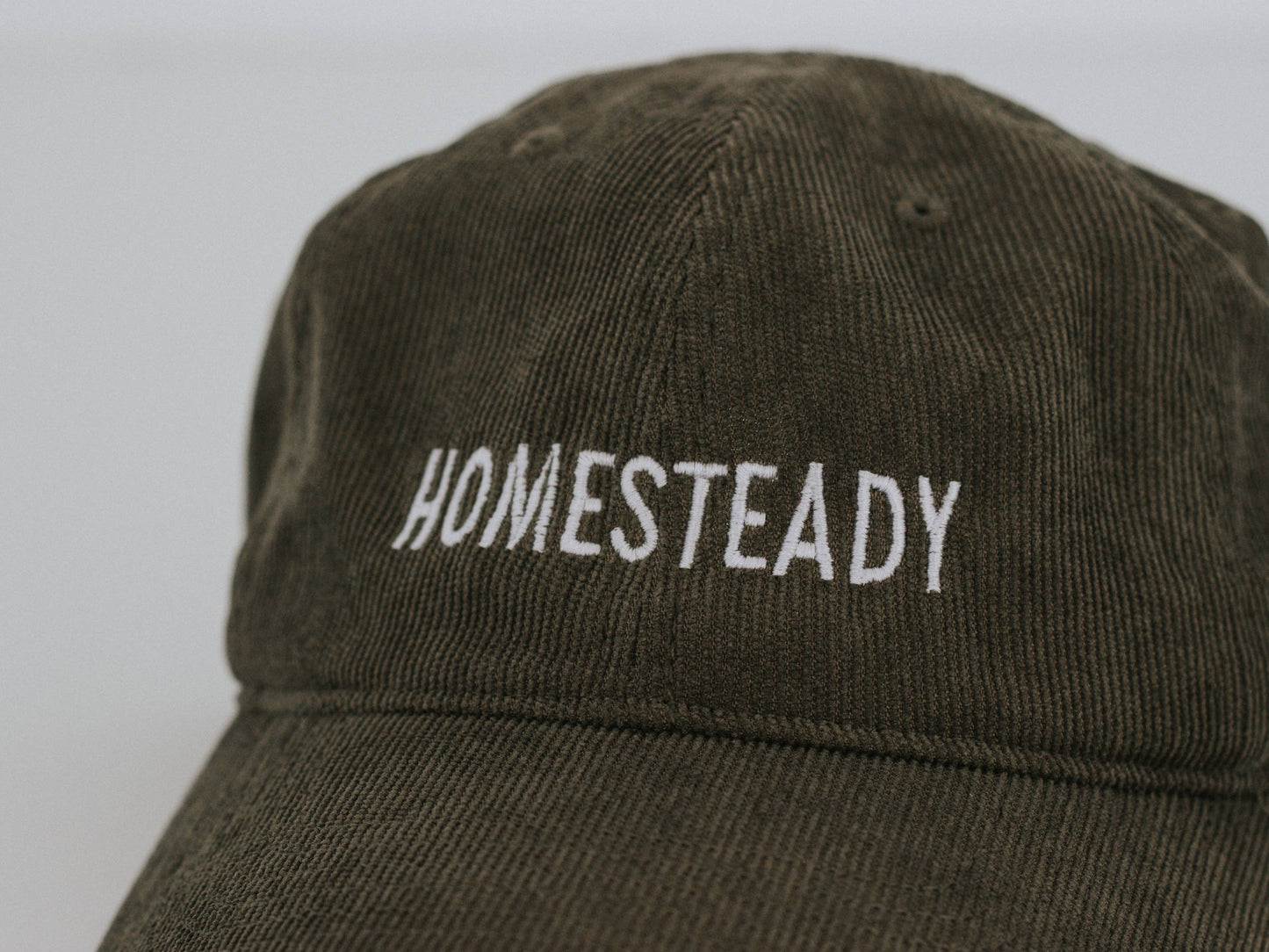 Homesteady Modern Corduroy Hat • Embroidered Olive Cap