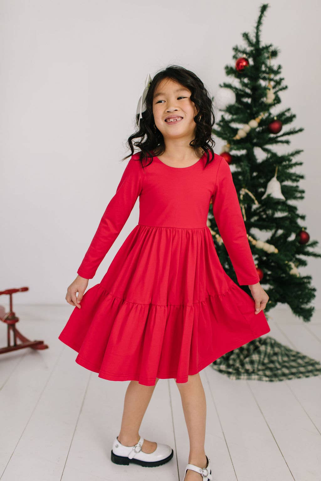 Gwendolyn Ruffle in Scarlet | Girls Dress